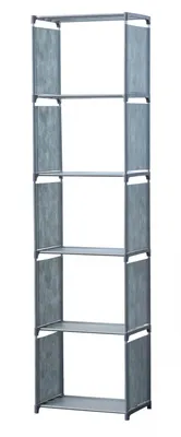 Image de Bibliothèque et étagère de rangement polyvalentes à 5 niveaux Herzberg - 42 x 153 cm Gris