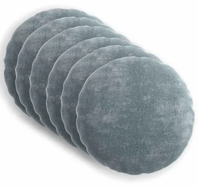 Image de vidaXL, housses de coussin, 6 pièces, HEERLEN, bleu ciel, diamètre 30 cm, tissu en velours