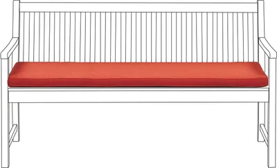 Obrázok produktu pre BELIANI Vonkajší podsedák na záhradnú lavičku červený 152 x 54 cm polyesterový vodoodolný