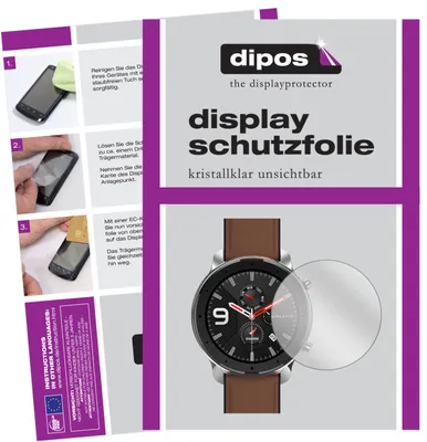 Produktbild von 1x Schutzfolie für Amazfit GTR 47mm Smartwatch klar Displayschutzfolie Folie Display Schutz dipos