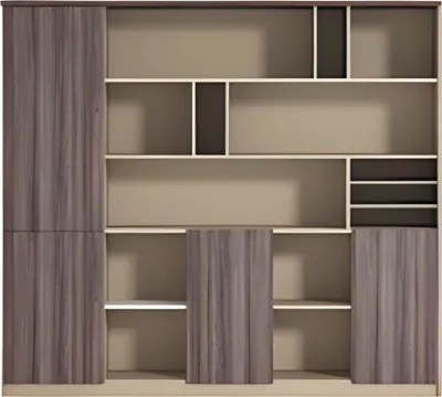 Produktbild von Büroschrank Modern Beige Braun Holzoptik Offenes Design Arbeitszimmer Stauraum