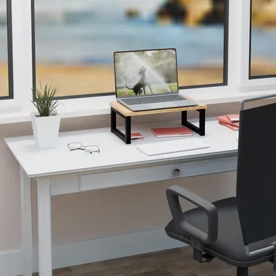 Image de Support d'écran avec rangement - Design industriel