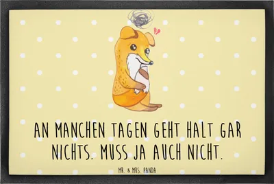 Produktbild von Mr. & Mrs. Panda Sauberlaufmatte Fuchs Depressionen 50 x 75 cm - Gelb Pastell - Geschenk, Schmutzmatte, Schmutzfangmatte, Fußabtreter, Fußabstreifer, Fussmatte, fußmatte