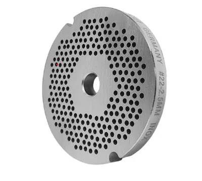 Produktbild von Fleischwolfscheibe, Lochscheibe aus Inox Stahl Gr. 22 mit 2 Nuten und 2,5 mm Bohrung von WOLFCUT