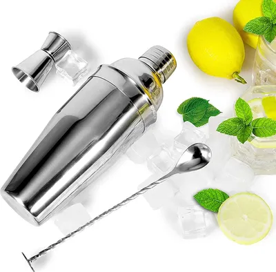 Produktbild von Cocktailshaker 25 oz - Cocktailmixerset mit Baraccessoires - 5 Stück - Edelstahl