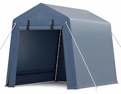 Produktbild von Outdoor-Unterstand - Lagerzelt und Carport - Wasserdicht - UV-beständig - PE-Material - Belüftete aufrollbare Tür mit Reißverschluss - Tragbar