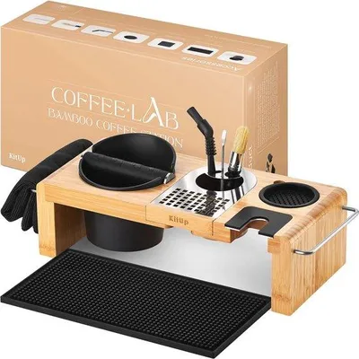 Produktbild von Famanu Espresso Knock Box mit Tamperstation - Praktisches Zubehör für die Kaffeebar zu Hause