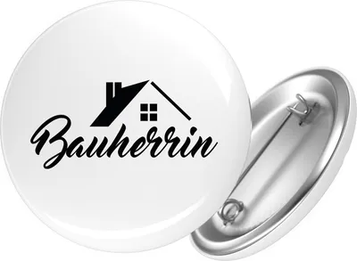 Produktbild von Huuraa Button Bauherrin 59mm rund mit Sicherheitsnadel Ansteckbutton Geschenkidee
