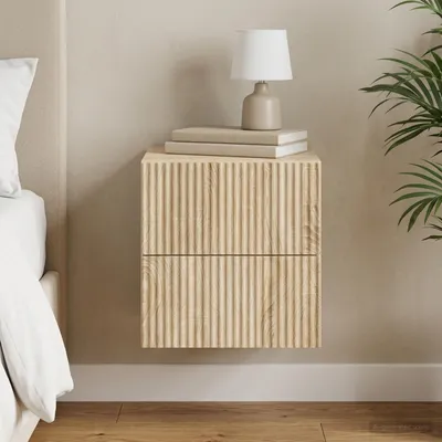 Produktbild von vidaXL Wandmontierter Nachttisch Sonoma-Eiche 33 x 34,5 x 40 cm