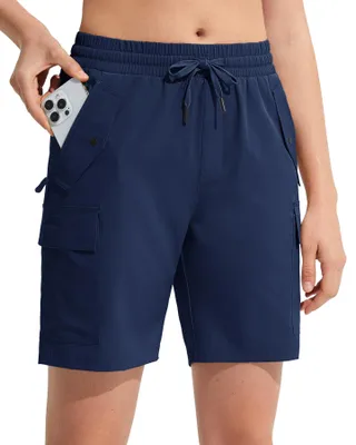 Immagine prodotto di Pantaloncini da donna, leggeri, ad asciugatura rapida, con tasche con zip, ideali per attività all'aperto