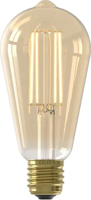 Produktbild von Calex LED Lampe E27, ST64, Vintage Gold, 2100K Extra Warmweiß Licht, mit Tag- und Nachtsensor