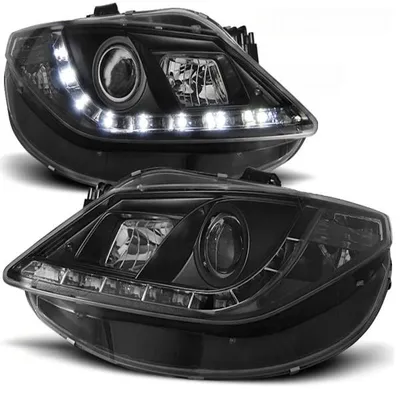 Produktbild von Scheinwerfer LED Tagfahrlicht Optik passend für Seat Ibiza 6J Bj. 08-12 Schwarz
