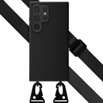 Produktbild von Selencia SilikonHülle mit abnehmbarem Band Samsung Galaxy S24 Ultra - Schwarz