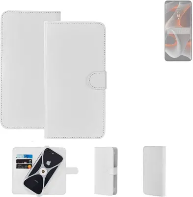 Produktbild von K-S-Trade Handy Hülle Schutz Hülle kompatibel mit Motorola Edge 50 Pro Cover Case Bookstyle Bumper weiß 1x