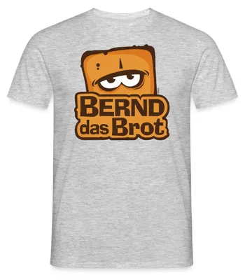Produktbild von Spreadshirt Bernd Das Brot Logo Männer T-Shirt, L, Grau meliert