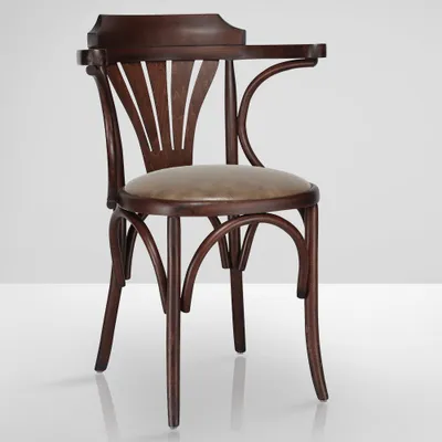 Produktbild von CHAUSEY | Bugholzstuhl | Wenge | Bugholz | Leder Braun | Stil , Wienerstuhl, Kneipenstuhl