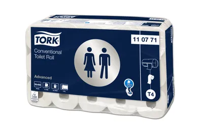 Produktbild von TORK Toilettenpapier Advanced 2-lagig Tissue weiß 400 Bl. 30 Rl./Pack.