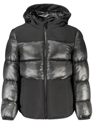 Produktbild von Herrenjacke Schwarz mit Kapuze und Kontrastdetails, Reißverschluss