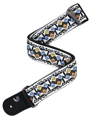 Produktbild von D'Addario Eco-Comfort Jacquard Woven Gitarrengurt, Weiß