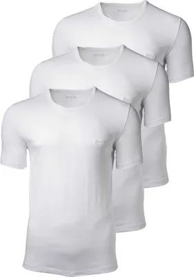 Zdjęcie produktu dla HUGO BOSS 3 Pack T-Shirt Okrągły Dekolt Bawełna Klasyczny Dekolt, Jednokolorowy / Kolor: Biały | Rozmiar: 7 (X-Large)