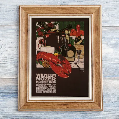 Produktbild von Dekoratives Plakat - Hummerwerbung - A3 (29,7 cm x 42 cm)