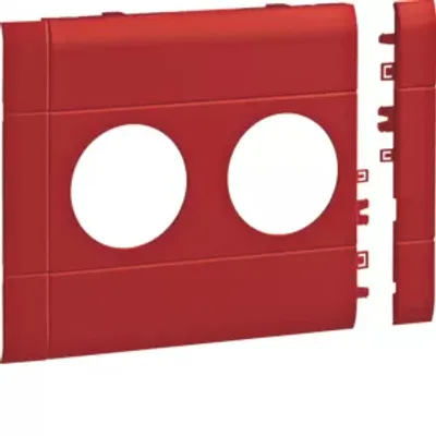 Produktbild von Hager Blende 2-fach Steckdose zu BR 120mm anreihbar halogenfrei rot, Montageplatte, Rot, Acrylnitril-Butadien-Styrol (ABS), 120 mm