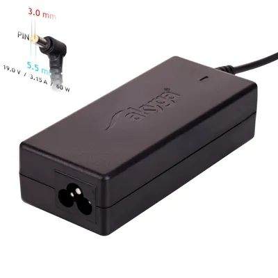 Obrázok produktu pre Akyga notebook power adapter AK-ND-13 19V/3.16A 60W 5.5x3.0 mm + pin SAMSUNG, Laptop, Vnútorný, 19 V, 55 +/- 5 Hz, 60 W, 19 V
