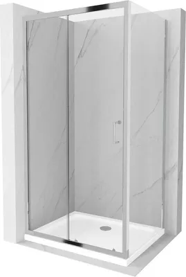 Immagine prodotto di Mexen Apia cabina doccia scorrevole 140 x 90 cm, trasparente, cromo + piatto Flat - 840-140-090-01-00-4010