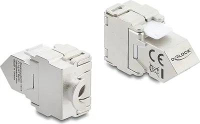 Produktbild von Delock Keystone Modul RJ45 Buchse zu LSA Cat.6A 45° gewinkelte Buchse geschirmt