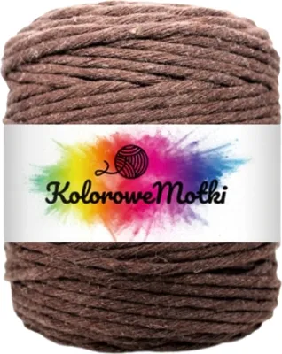 Zdjęcie produktu dla KoloroweMotki | Sznurek bawełniany | 100m 5mm | Brązowy | Sznurek bawełniany do makramy | Mocny sznurek ekologiczny | Sznurek do rękodzieła