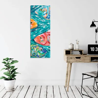 Produktbild von Wallity, PC322- WRZ1310, Bunt, Leinwandbilder, 30 x 80 cm, 50% Baumwolle / 50% Polyester
