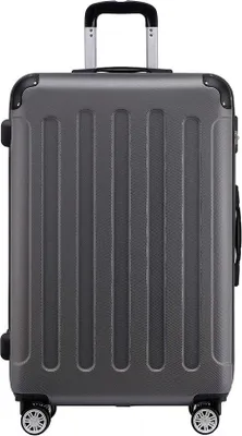 Produktbild von Famanu Hartschalenkoffer Trolley mit 4 Doppelrollen - Dunkelgrau