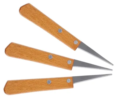 Produktbild von Töpfermesser Set mit Holzgriff – 3 Stück für präzise Schnitzarbeiten