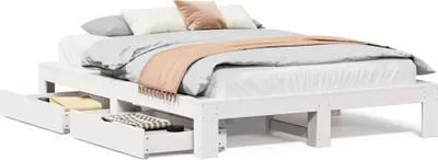 Obrázok produktu pre vidaXL Posteľ z masívu bez matraca biela 140x190 cm borovicové drevo