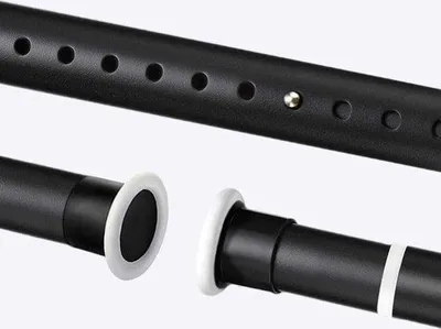 Productafbeelding van Lange gordijnstang voor groot raam - 70-409 cm - wit - Badkamermeubel - 21-26 m, zonder boren