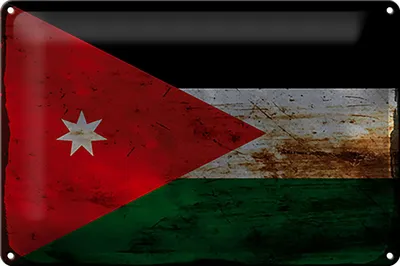 Produktbild von Blechschild Flagge Jordanien 30x20cm Flag of Jordan Rost