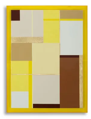 Zdjęcie produktu dla Nadruk na płótnie Acrylic A abstrakcyjny geometryczny z żółtą ramą, 60x80 cm