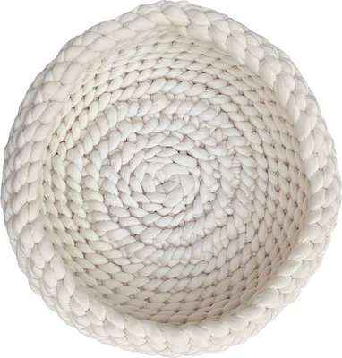 Produktbild von Katzenkorb Grobstrick geflochten 50 x 50 x 15 cm beige