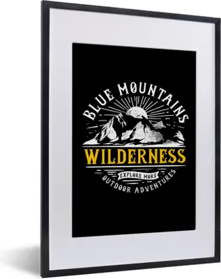 Produktbild von MuchoWow® MuchoWow® Gerahmtes Poster Berg - Wild - Jahrgang 30x40 cm - Poster mit zchwarzem Bilderrahmen - Wandposter Schlafzimmer