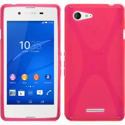 Produktbild von PhoneNatic Case kompatibel mit Sony Xperia E3 - pink Silikon Hülle X-Style + 2 Schutzfolien