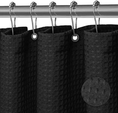 Obrázek produktu pro Stylový, voděodolný sprchový závěs Unyqoos® s vaflovou strukturou, včetně 12 montážních háčků
