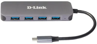 Produktbild von D-Link DUB-2340 USB-C auf 4-Port USB Hub mit Power Delivery