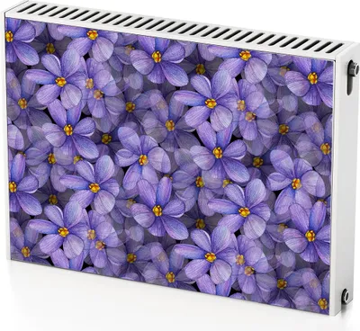 Produktbild von Lila Blume – Magnetische Heizkörperabdeckung – 80x60 cm – Magnet Heizkörperabdeckung – 3D Würfel – Heizkörperverkleidung – Magnetische Wandverkleidung – Wetterfest