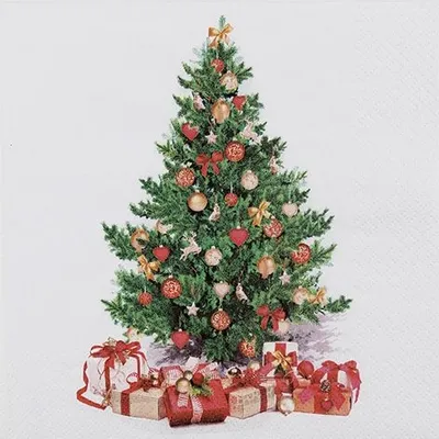 Produktbild von RP 20 Servietten Under the Tree - Geschenke unter Weihnachtsbaum 33x33cm