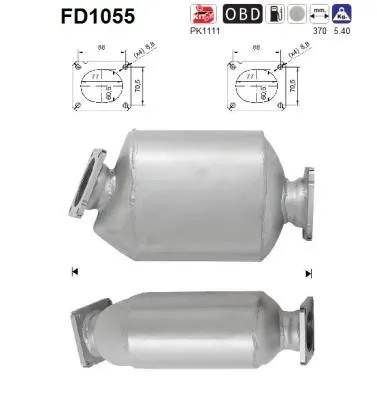 Produktbild von AS FD1055 Dieselpartikelfilter Rußpartikelfilter DPF für BMW 5 Limousine (E60) Abgasanlage Diesel