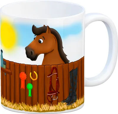 Produktbild von Kaffeebecher mit Turnierpferd Motiv Kaffeetasse Tasse