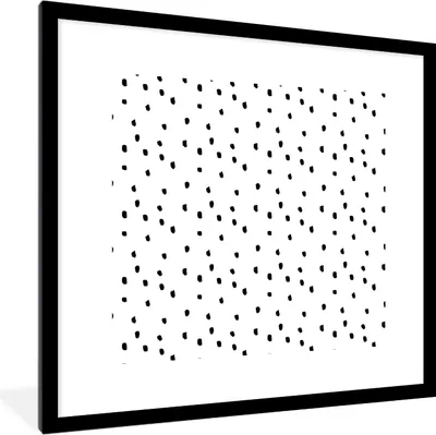 Produktbild von MuchoWow® Gerahmtes Poster Schwarz - Punkte - Design - Weiß 40x40 cm - Poster mit Schwarzem Bilderrahmen Wandposter Rahmen Foto Bilder - Poster - Plakat im Rahmen