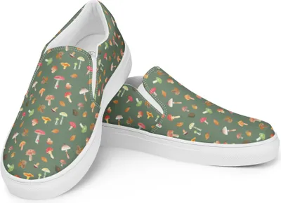 Produktbild von Mr. & Mrs. Panda Loafer Pilz Wald Größe 40 1/2 - Grün - Geschenk, Halbschuhe, Slipper Damen, Mokassins, Pilze, Muster, Laub, Damenschuhe