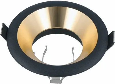 Produktbild von LED line® Einbaustrahler GU10 Set Einbauleuchten Rahmen Einbauspots Ø75mm Bohrloch Schwarz / Gold inkl. GU10 5W LED Leuchtmittel Neutralweiß mit Fassung