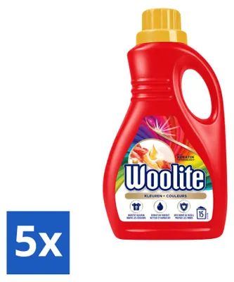Produktbild von 5 x Woolite Color Flüssigwaschmittel mit Keratin für Buntwäsche 0,9 L - Vorteilspackung - 5 Stücke